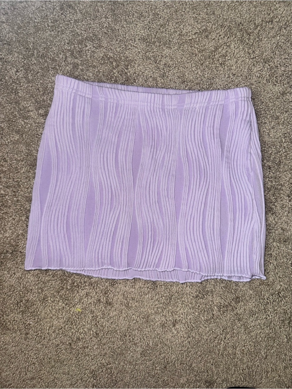 SHEIN Lavender Ribbed Wave Mini Skirt